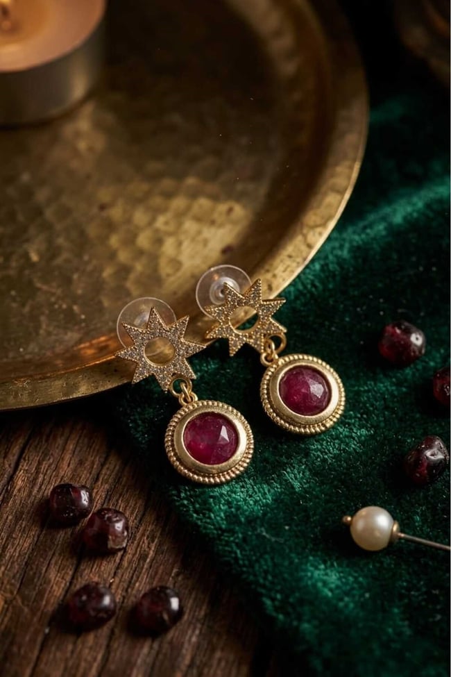 Feyz Celestial Ruby Küpe