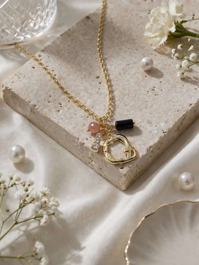 Feyz Golden Charm Kolye