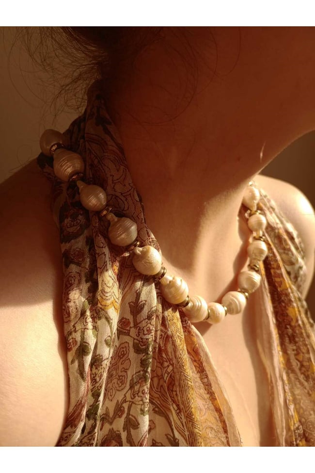 Gerçek Barok İnci (Arası Hematit Taş Detaylı) Uzatma Zincirli Handmade Özel Tasarım İnci Kolye