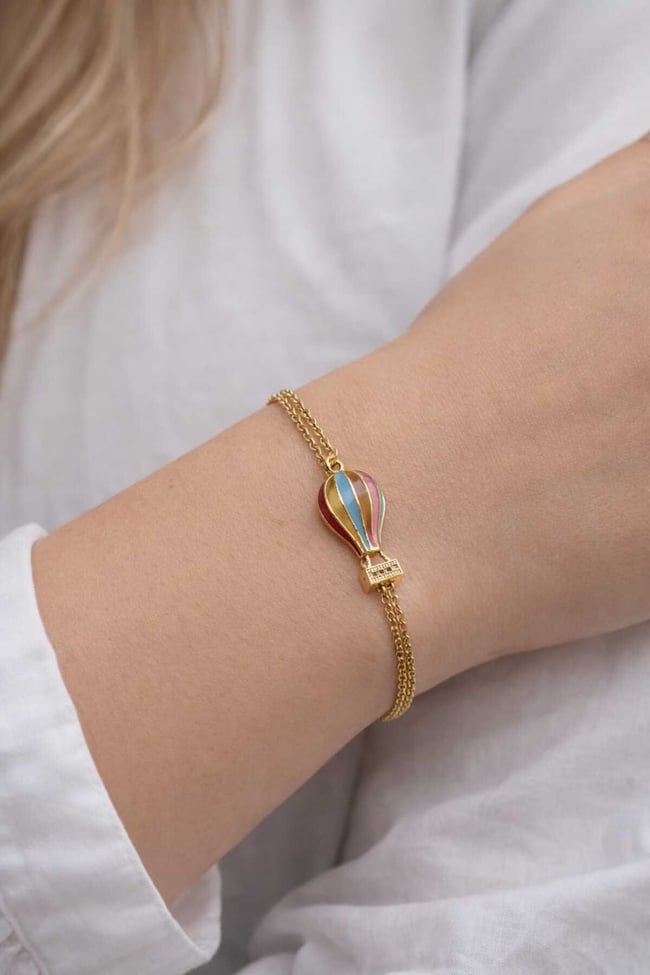 Gold Kaplama Kapadokya Balon Charm Bileklik