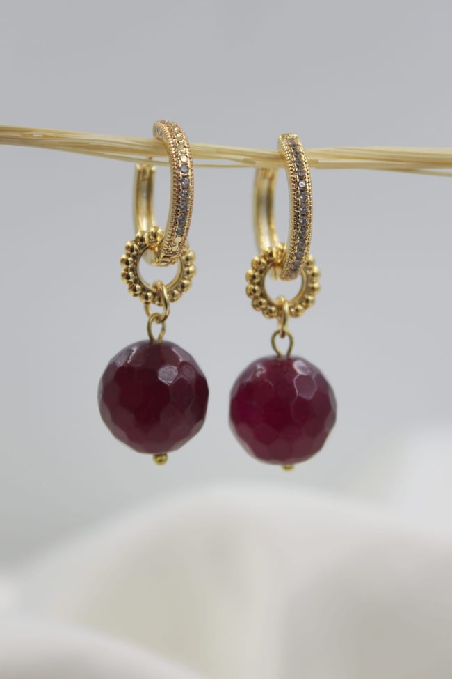 Golden Ruby Küpe