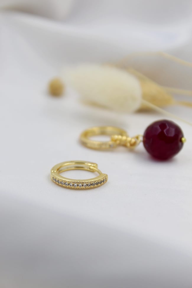 Golden Ruby Küpe
