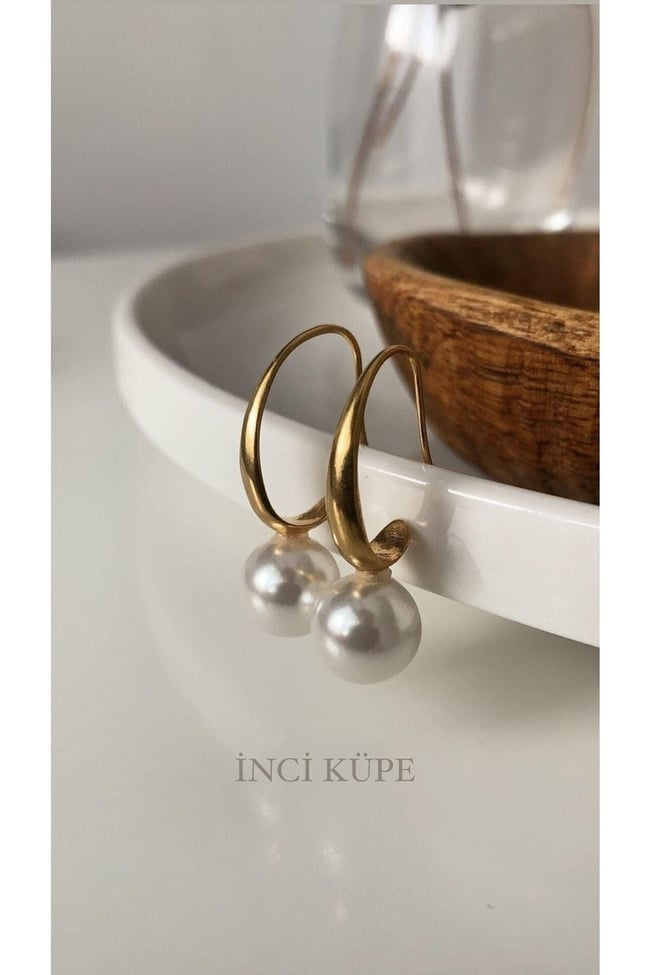 Gümüş İnci Küpe