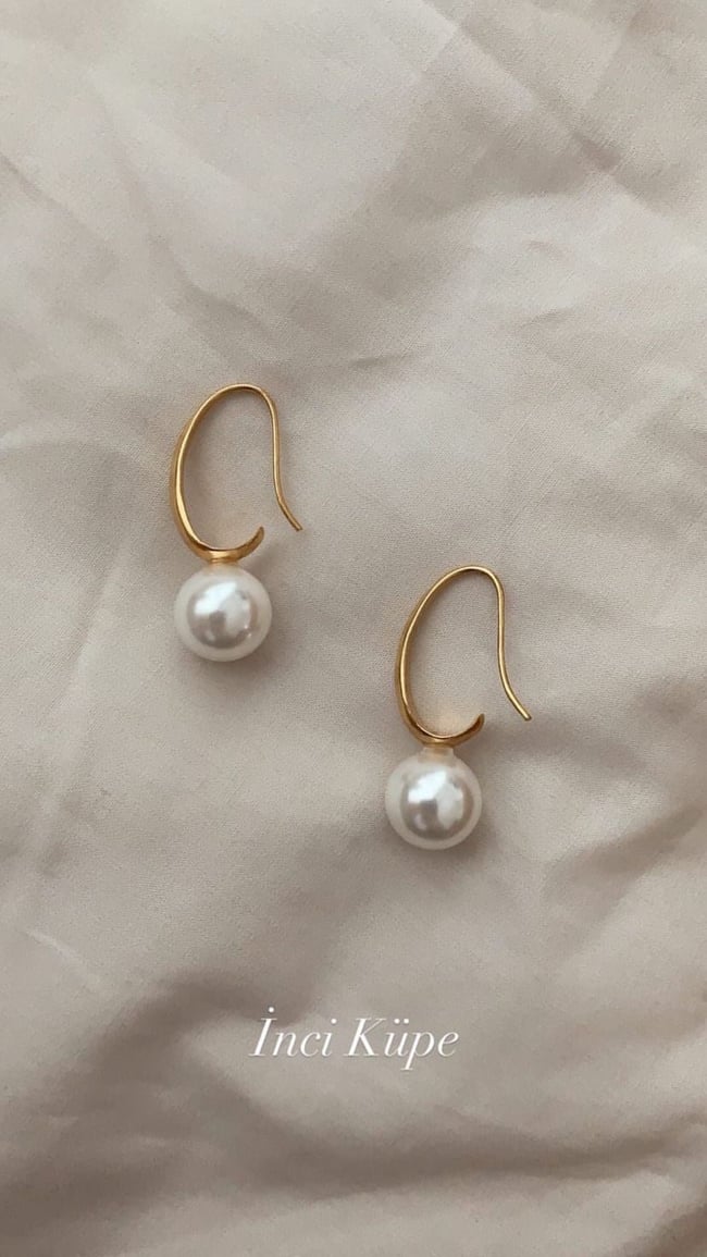İnci Gold Küpe