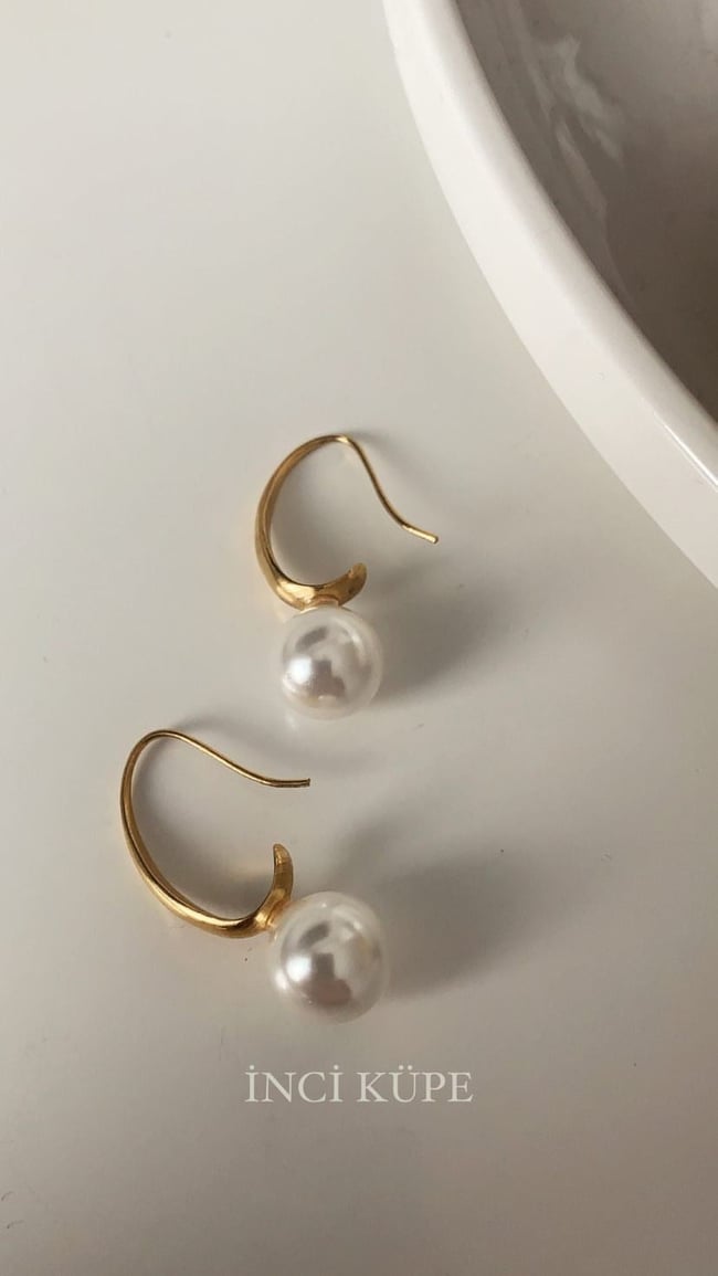 İnci Gold Küpe