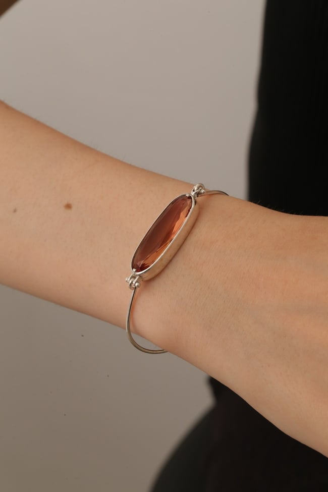 Kadın 925 Ayar Gümüş Doğal Zultanit Taşlı Handmade Özel Tasarım Bileklik