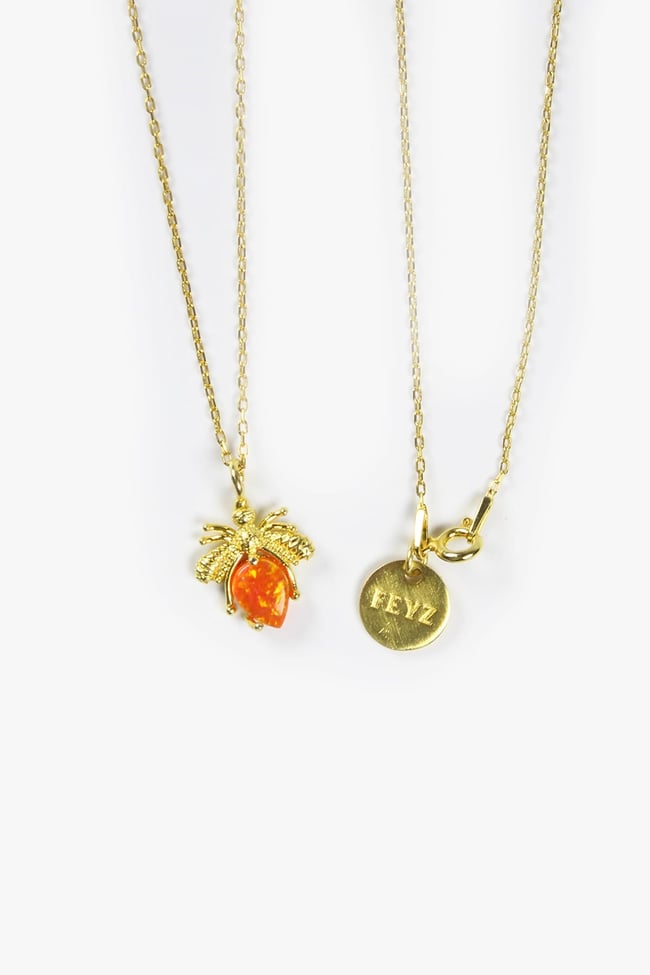 Opal Taşlı Arı Tasarım Kolye