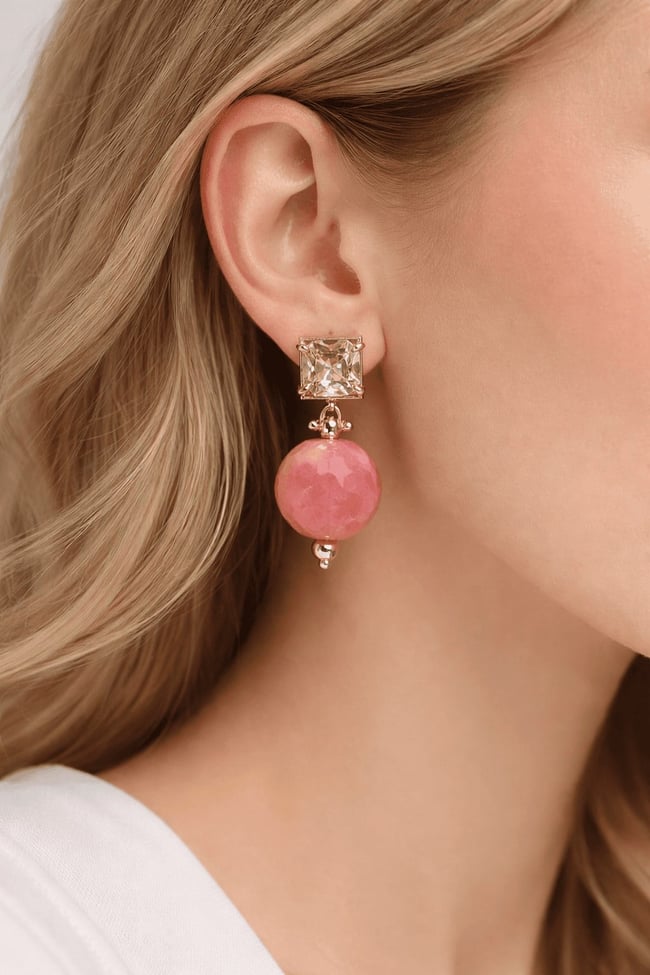 Pembe Işıltı Küpe