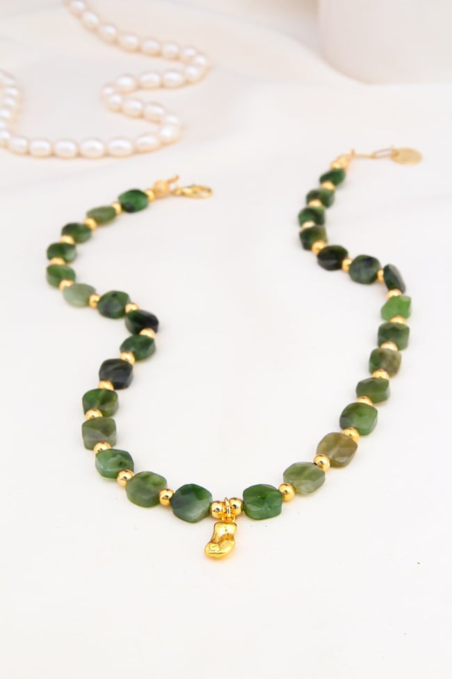 Peridot Taşlı Kolye Bileklik Set