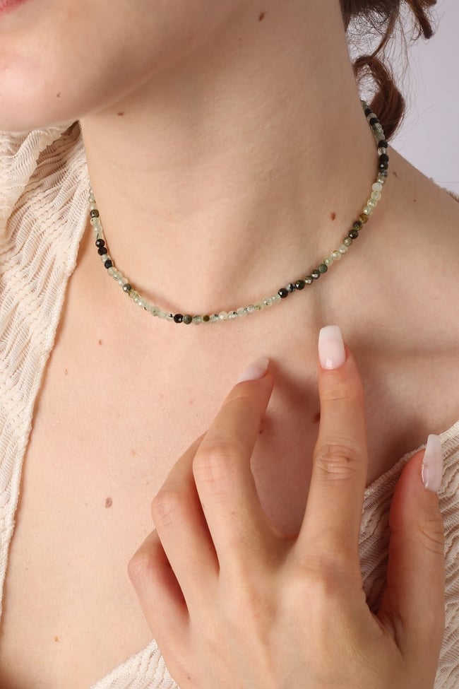 Prehnite Doğal Taş Kolye