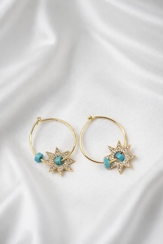 Star Charm Halka Küpe