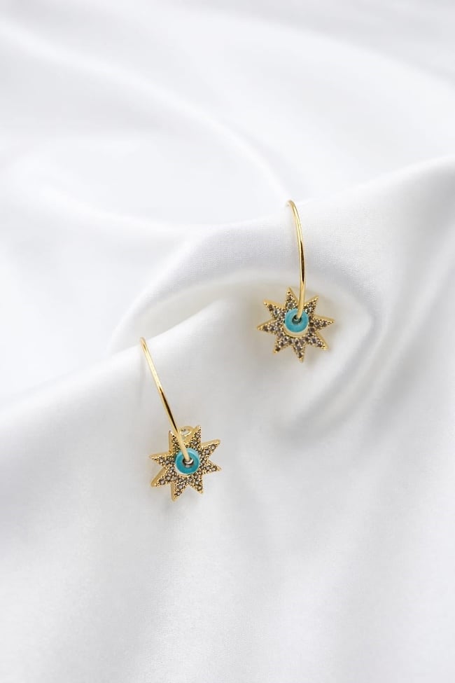 Star Charm Halka Küpe