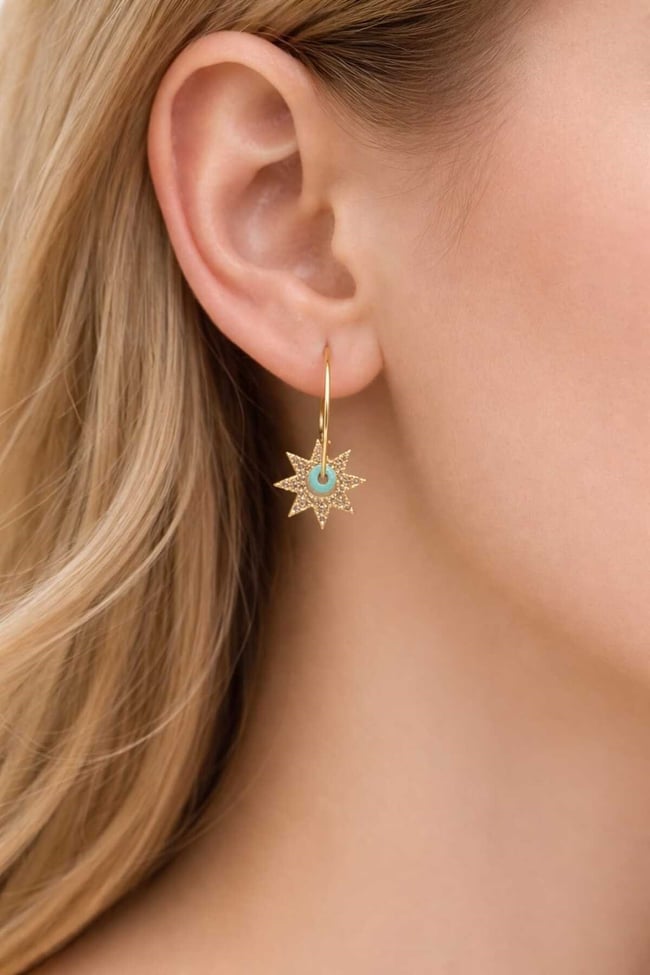 Star Charm Halka Küpe