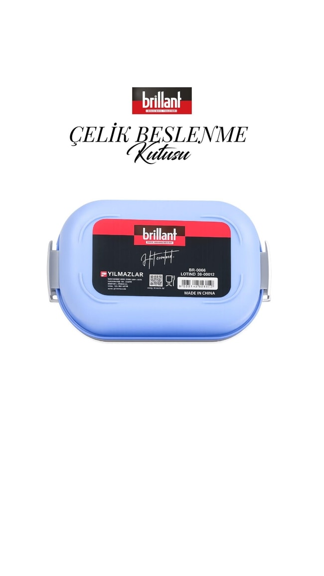 BRİLLANT Çelik 2 Gözlü Sweet Bölmeli Bento Lunch Box BR-6665 21X14x7,5Cm