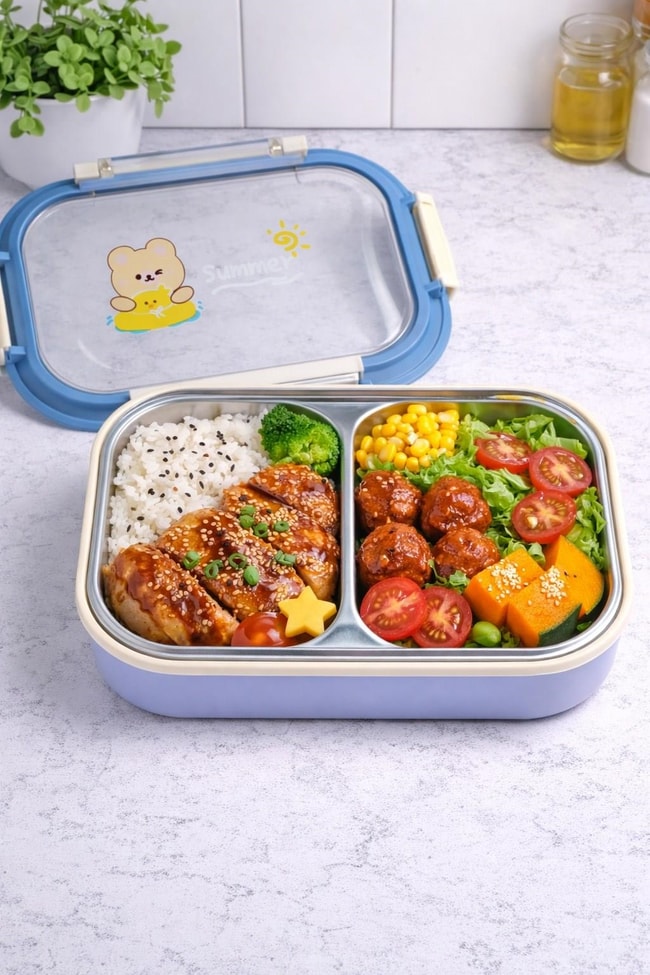 BRİLLANT Summer Ayıcık Desenli Bölmeli Lunch Box BR-6668 21X15x8cm