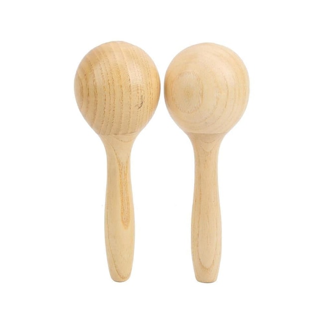 Jwin JWM-109 Saplı Gerçek Ağaç  Kaliteli Marakaş Orff - Ritim Aleti Seti - Natural