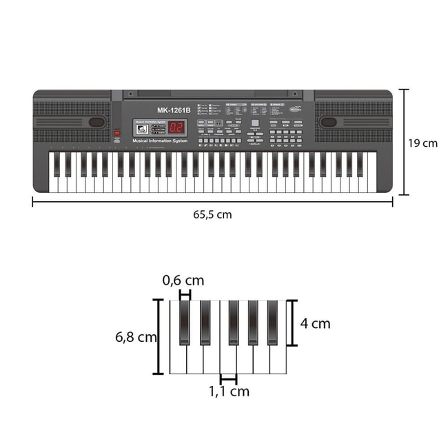 Jwin MK-1261B 61 Tuşlu Elektronik Org (Etiket. Adaptör Hediye)