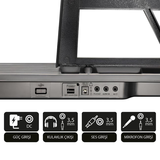 Jwin MK-1261B 61 Tuşlu Elektronik Org (Etiket. Adaptör Hediye)