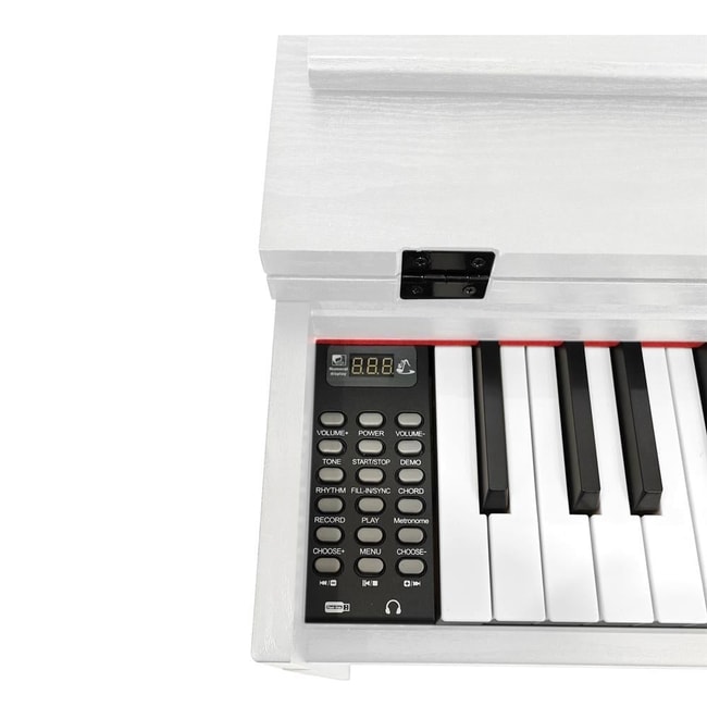 Jwin SDP-92 Tuş Hassasiyetli 88 Tuşlu Kapaklı Dijital Piyano + Tabure - Beyaz