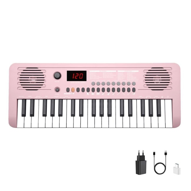 Jwin Sapphire MK-1537 37 Tuş Hassasiyetli Org (Adaptör Hediye) - Pembe