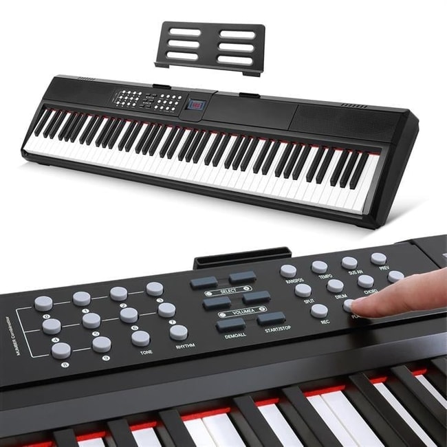 Jwin Sapphire SDP-112 Çekiç Aksiyonlu 88 Tuşlu Dijital Piyano Taşıma Çantası Hediyeli + Tabure