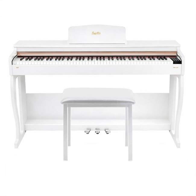 Jwin Sapphire SDP-215 Çekiç Aksiyonlu 88 Tuşlu Dijital Piyano + Tabure - Beyaz