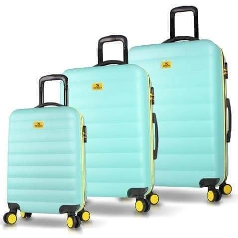Colors Abs Kabin Orta ve Büyük Boy Mint Yeşili 3lü Valiz Seti