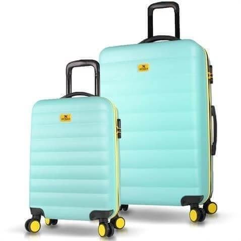 Colors Abs Kabin ve Büyük Boy Mint Yeşili  2li Valiz Seti