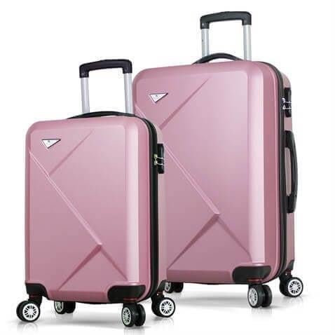 Diamond Abs Kabin ve Orta Boy Rose Gold 2li Valiz Seti