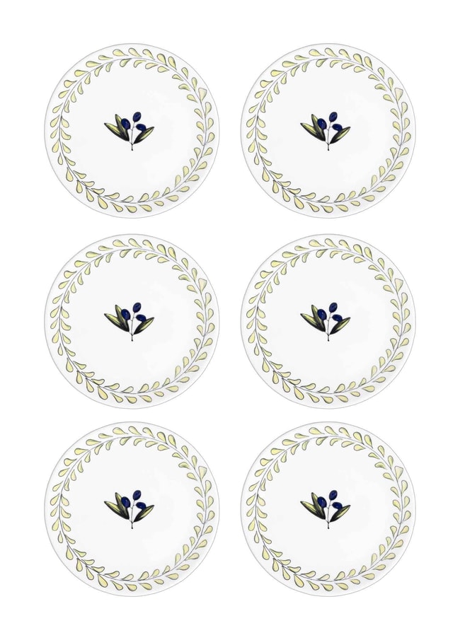 The Mia Olivos Yemek Tabağı 6lı Set 20 cm OVS0012