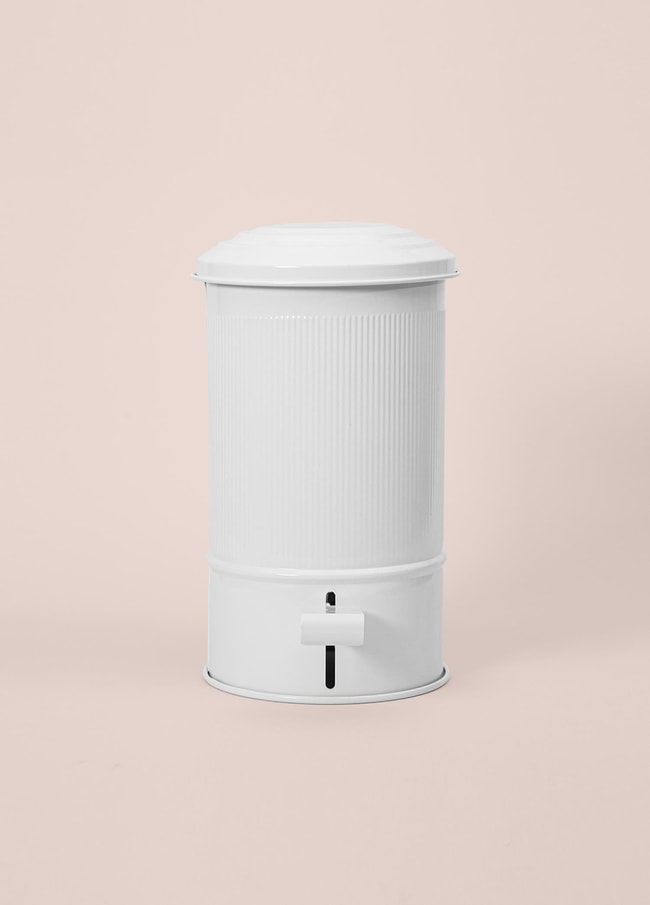 The Mia Stripe Mutfak ve Banyo Çöp Kovası Beyaz 5 Lt