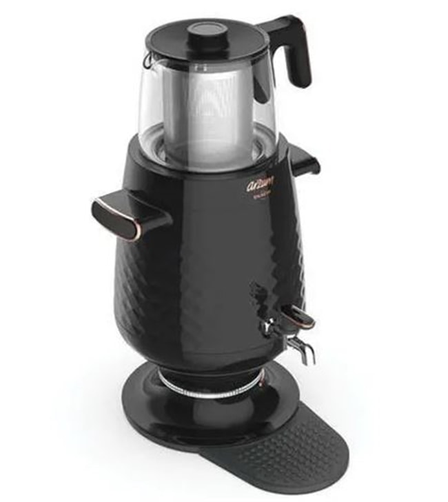Arzum AR3083 Ehlikeyf Siyah 2200 W Cam Demlikli Semaver