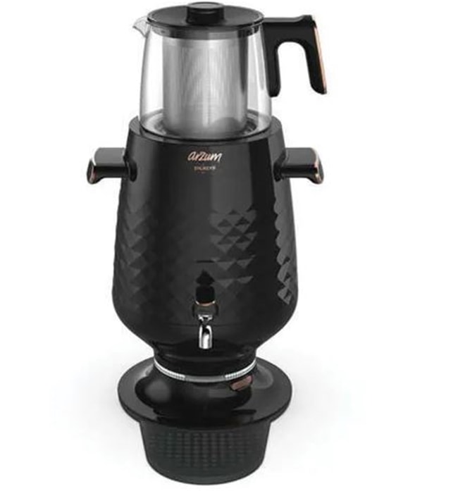 Arzum AR3083 Ehlikeyf Siyah 2200 W Cam Demlikli Semaver