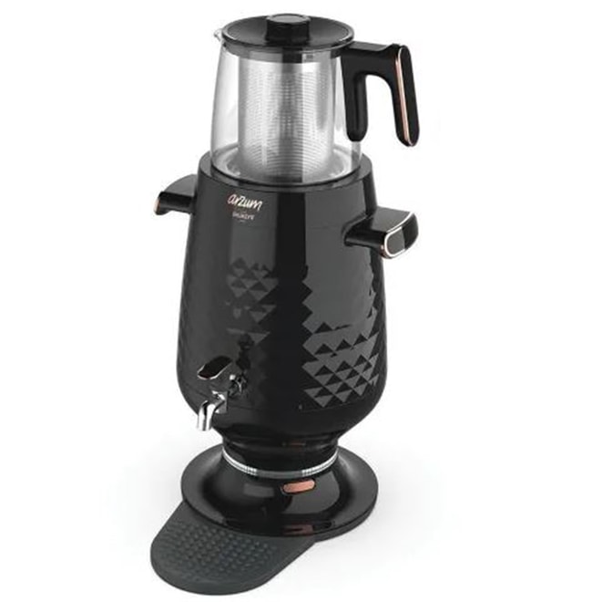 Arzum AR3083 Ehlikeyf Siyah 2200 W Cam Demlikli Semaver
