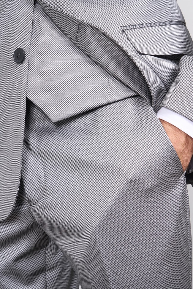 Atlıhan Lagos Gri Erkek Polyviskon Slim Fit Yelekli Takım