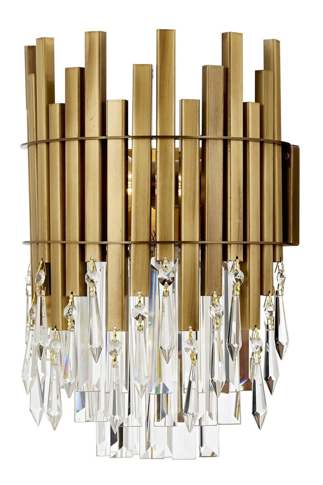 Avonni AP-1767-1E Eskitme Kaplama Aplik E14 Metal Kristal 25x14 cm