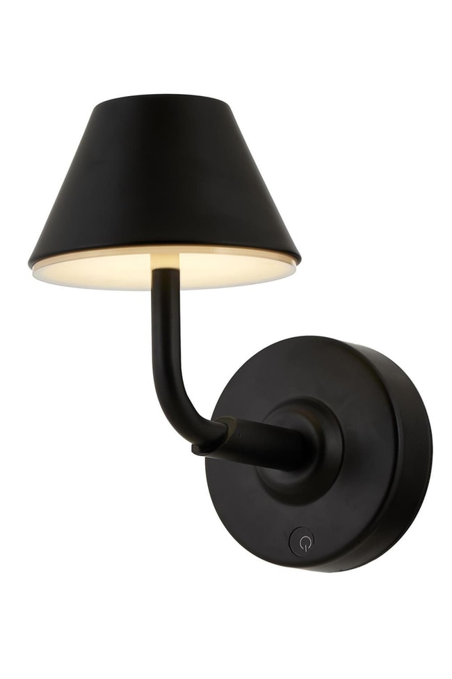 Avonni AP-64006-BSY Siyah Boya Aplik LED Metal Opal Pleksi 12x22 cm