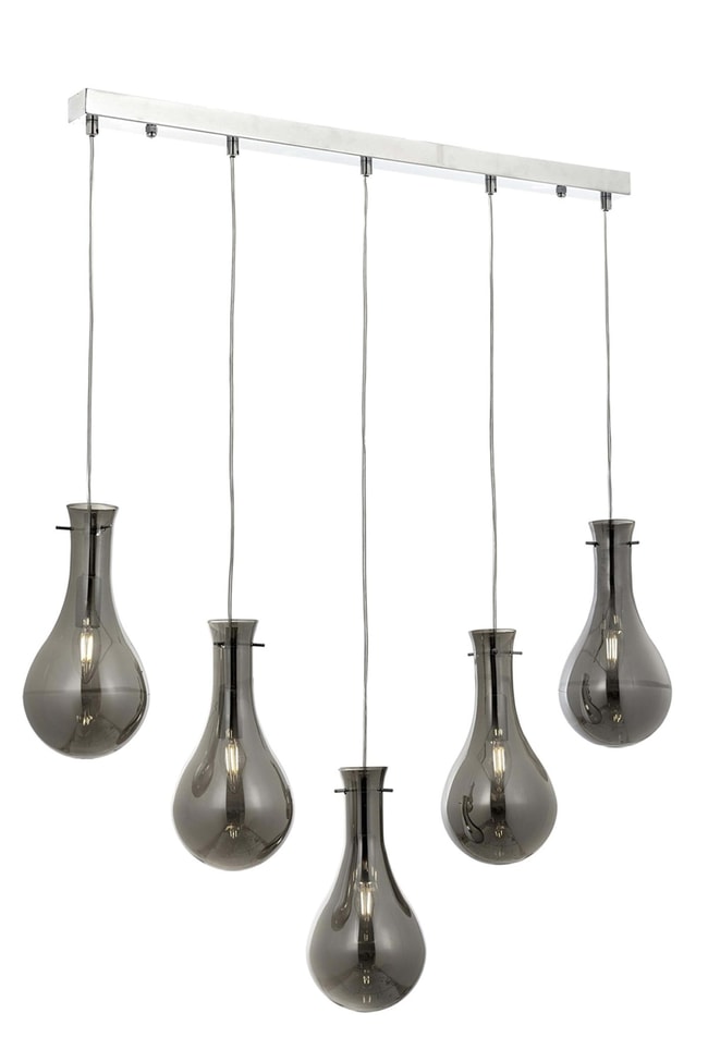 Avonni AV-1697-5KY Krom Kaplama Modern Avize E14 Metal Cam 80x15 cm
