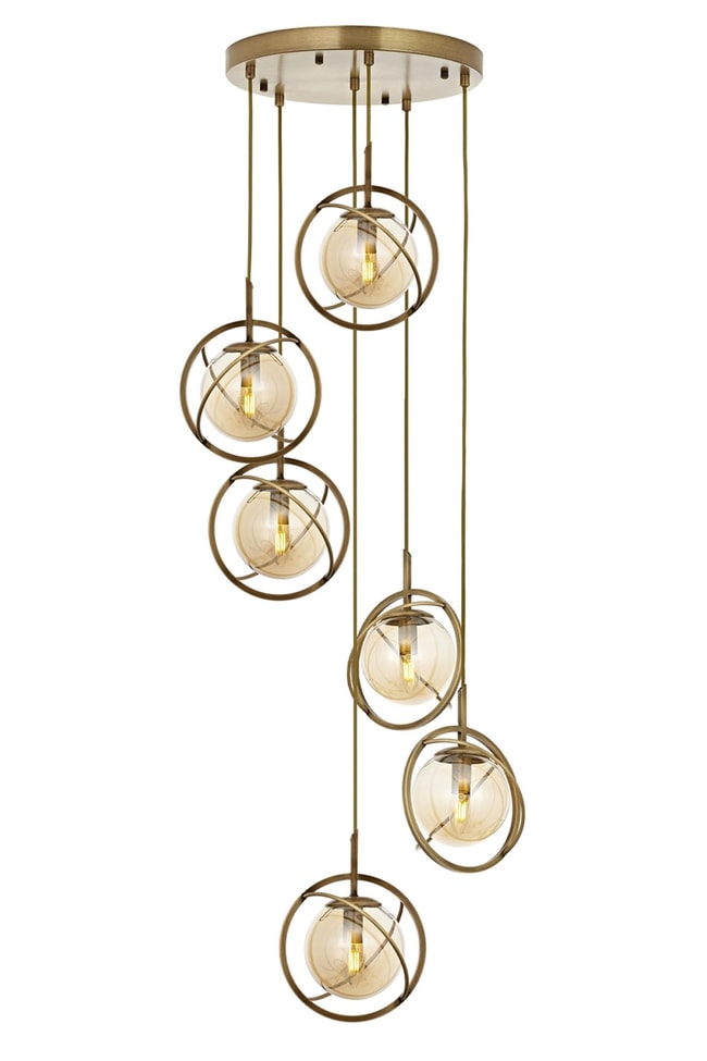 Avonni AV-1850-6ET Eskitme Kaplama Modern Avize E14 Metal Cam 40 cm