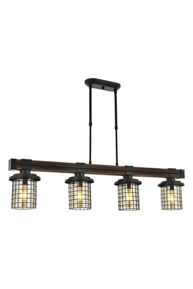 Avonni AV-4216-4EY Eskitme Kaplama Modern Avize E27 Metal Ahşap 95x15 cm