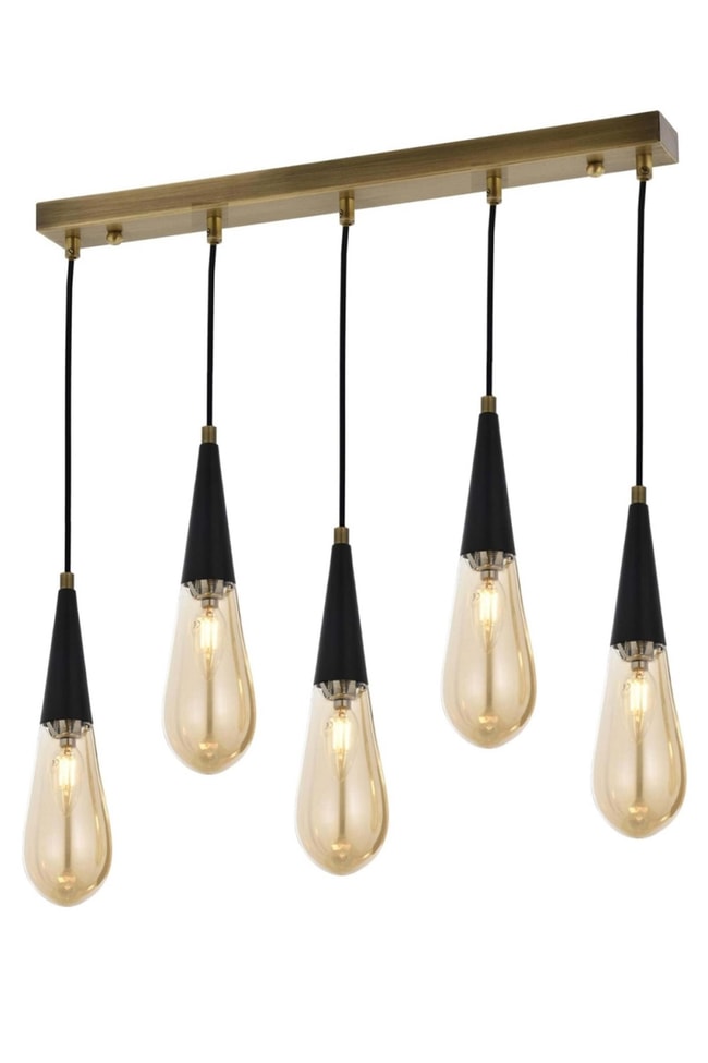 Avonni AV-4236-5EY Eskitme Kaplama Modern Avize E14 Metal Cam 90x10 cm