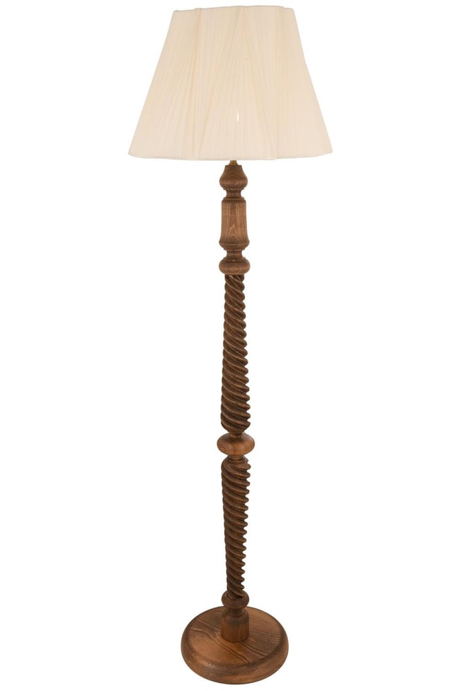 Avonni LM-9143-1E Ceviz Boya Lambader E27 Ahşap Kumaş 45 cm
