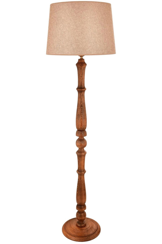 Avonni LM-9144-1E Ceviz Boya Lambader E27 Ahşap Kumaş 45 cm