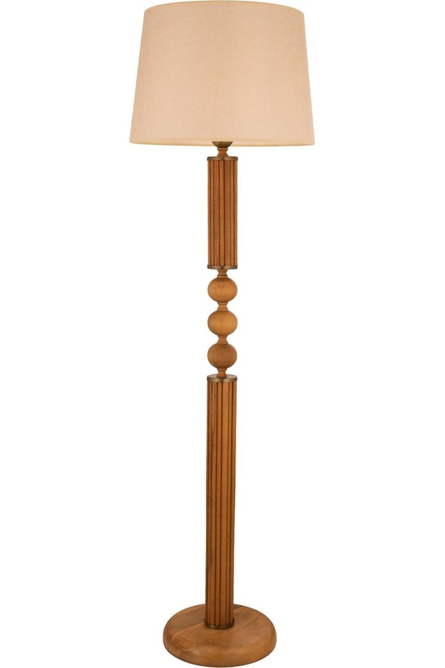 Avonni LM-9146-1E Ceviz Boya Lambader E27 Ahşap Kumaş 50 cm