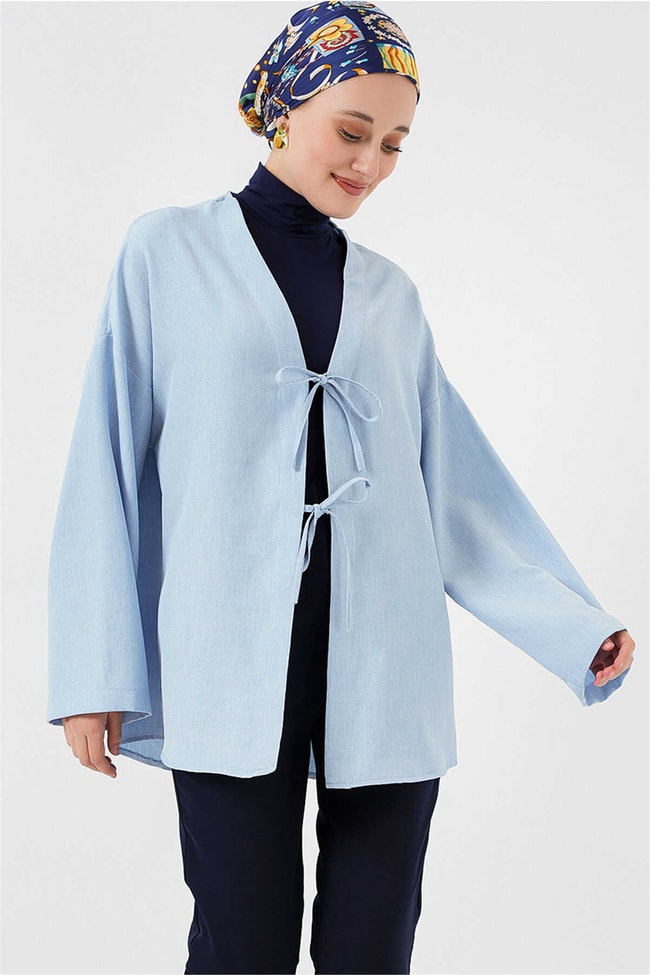 Bigdart 5968 Bebe Mavi Kadın Kimono