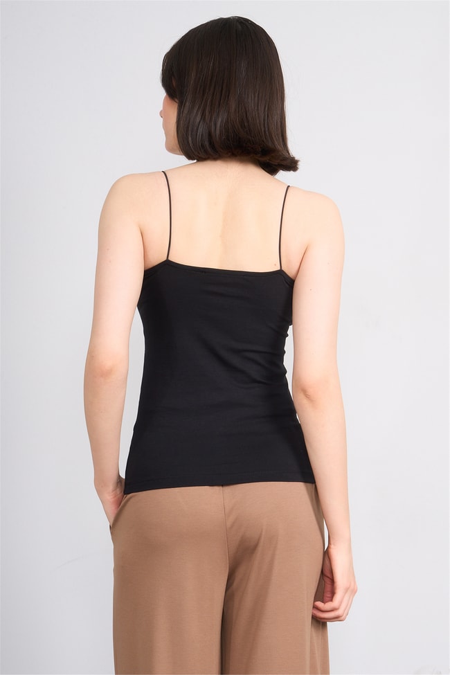 C.K Y26 8445 Fithit Byn Ip Askılı Penye Atlet Siyah
