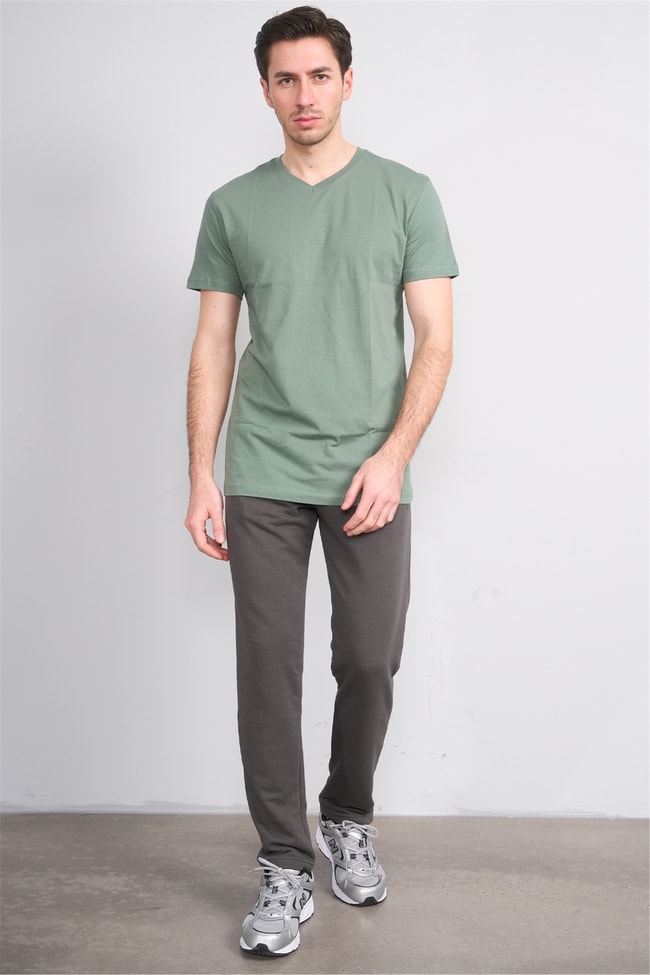C.K Y26 7006 Mnt Haki Erkek 3 İp Şardonsuz Eşofman Alt