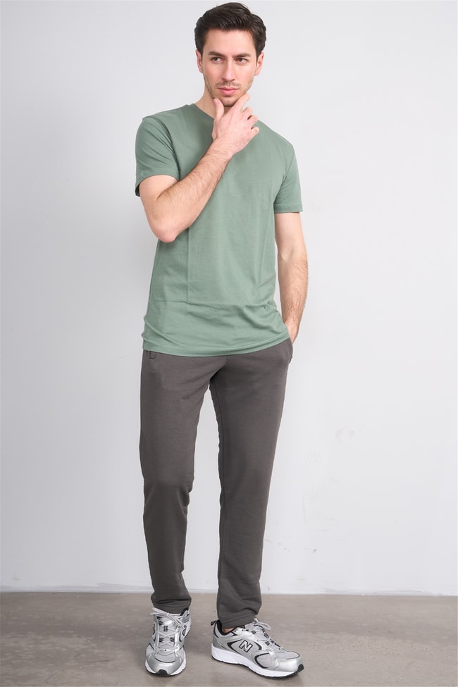 C.K Y26 7006 Mnt Haki Erkek 3 İp Şardonsuz Eşofman Alt