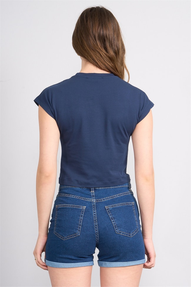 C.K Y26 3266 Fithit Byn B.Yk 30/1 Penye Crop T-shirt Laci