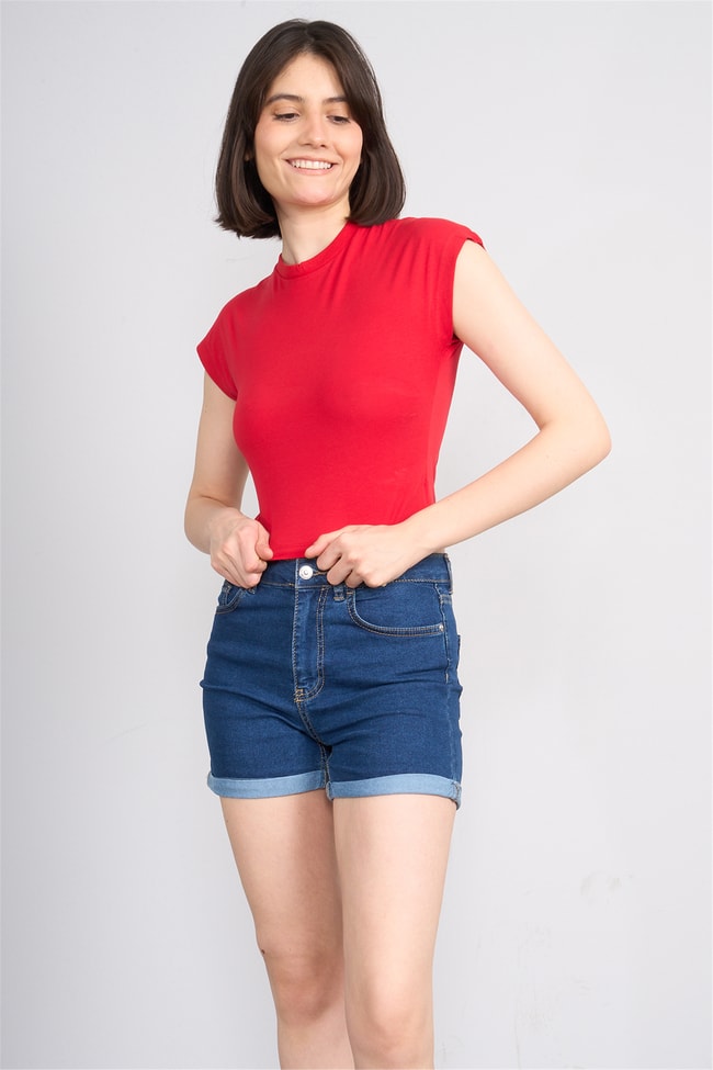 C.K Y26 3266 Fithit Byn B.Yk 30/1 Penye Crop T-shirt Nar Cıcegı